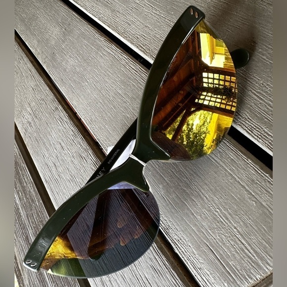 STELLA McCartney sunglasses Olive Green Mirrored Gray Lens antireflective Wicked - Picture 10 of 14